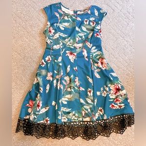 Donna Ricco 16W Fit & Flare Midi Fit & Flare Party Dress